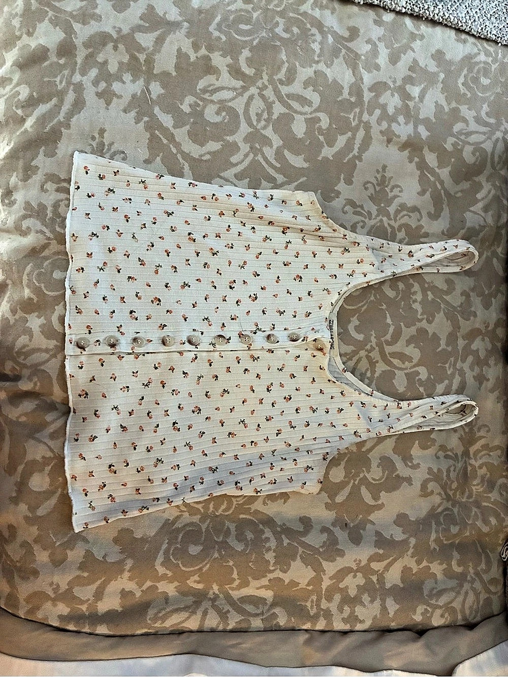 Billabong Floral Tank Top in Cream & Pink